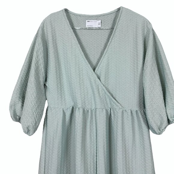 ASOS Seersucker Textured Sleeve Wide Leg Jumpsuit Seafoam Sage Green Size US 2 - Picture 3 of 9
